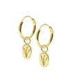 Lily of the Valley Birth Flower Silver Hoop Earring Charms HO-2699